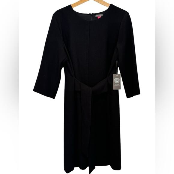 Vince Camuto Black Crepe Fit‎ And Flare Dress Size Ten - Picture 3 of 8